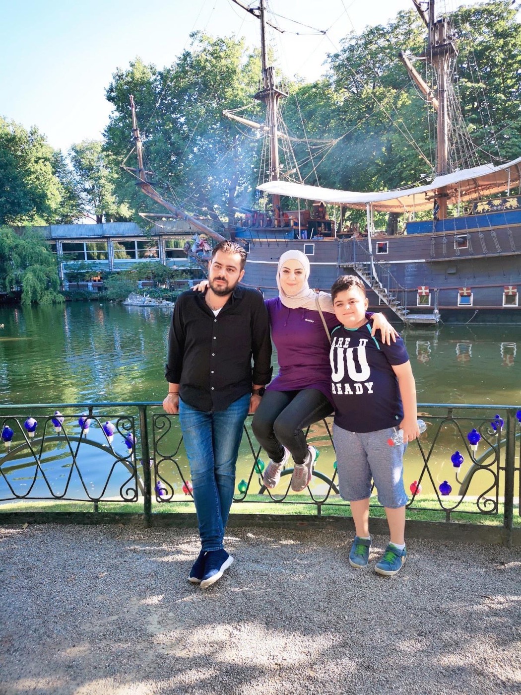 Tarek with family at Tivoli Gardens, Copenhagen